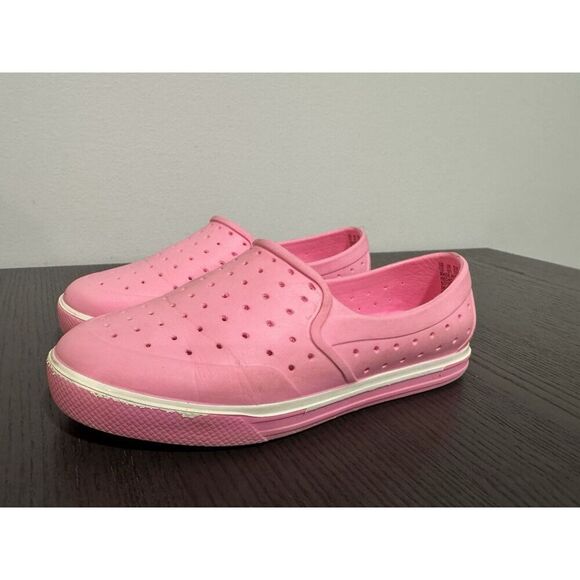 Girls Shoes Size 1 2 GAP KIDS Neon Pink Water Boat Pool Rubber Summer - Picture 2 of 4